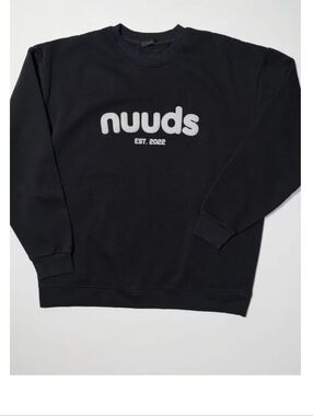 nuuds Black Logo Crewneck 2022 Birthday Sweatshirt